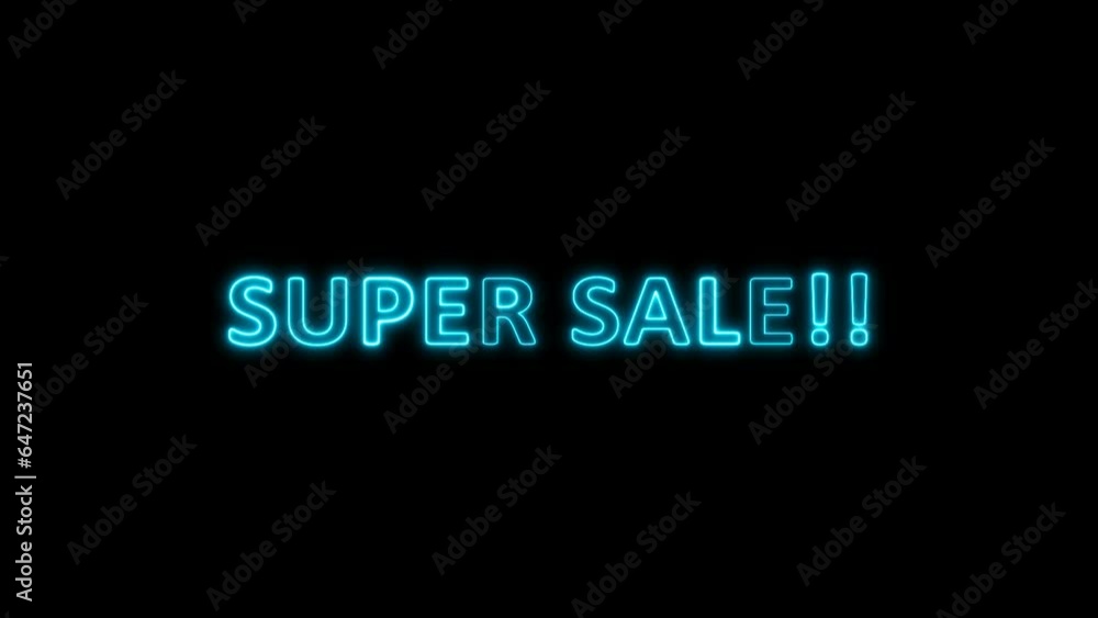 animation text of super sale motion graphic on neon style animation text of super sale motion graphic on neon style