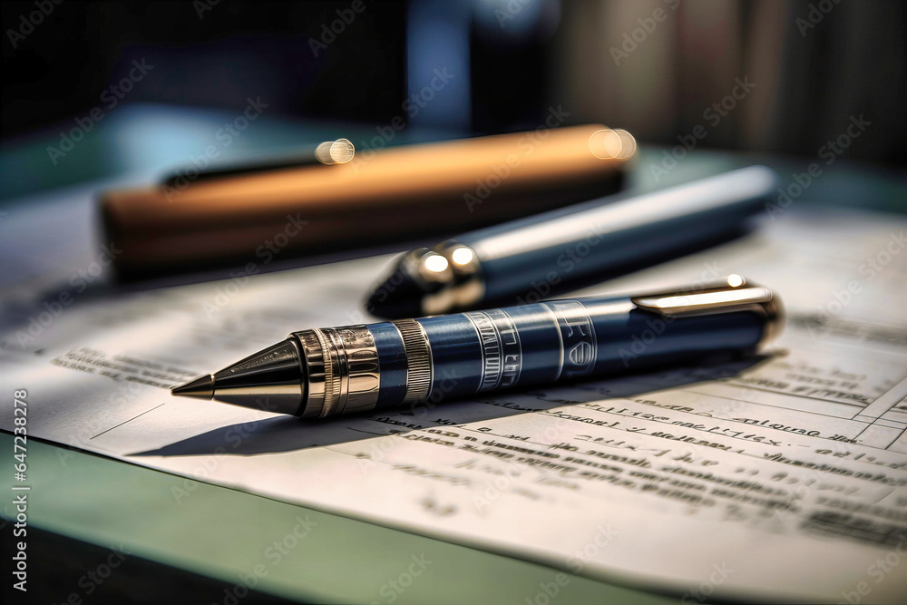 Financial Tools: Pen Resting on a Bank Account. Financial Tools: Pen Resting on a Bank Account.