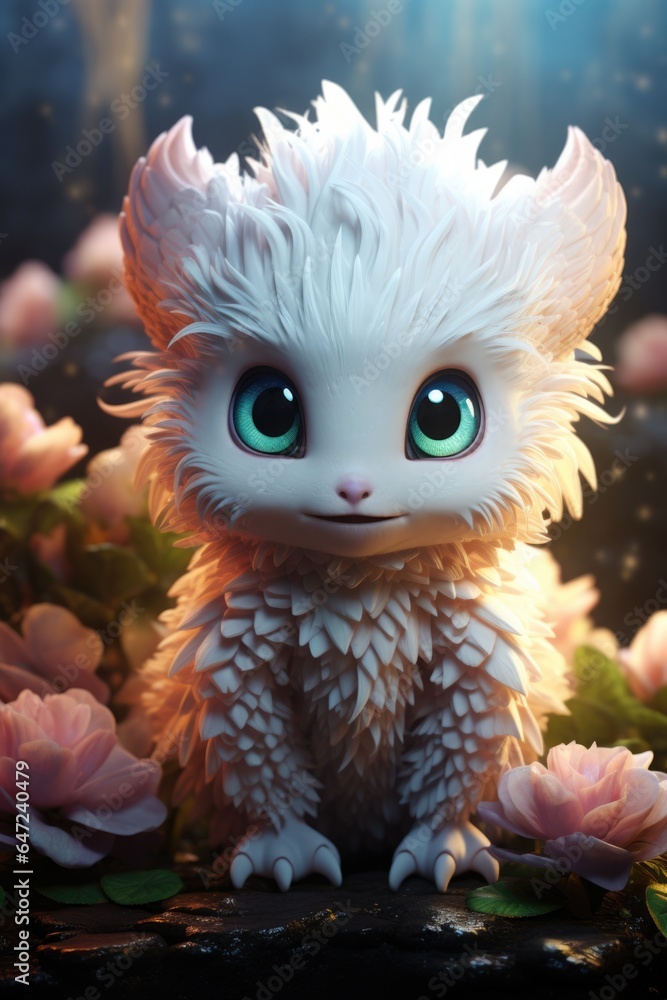 Baby dragon with super big shinning eyes Baby dragon with super big shinning eyes