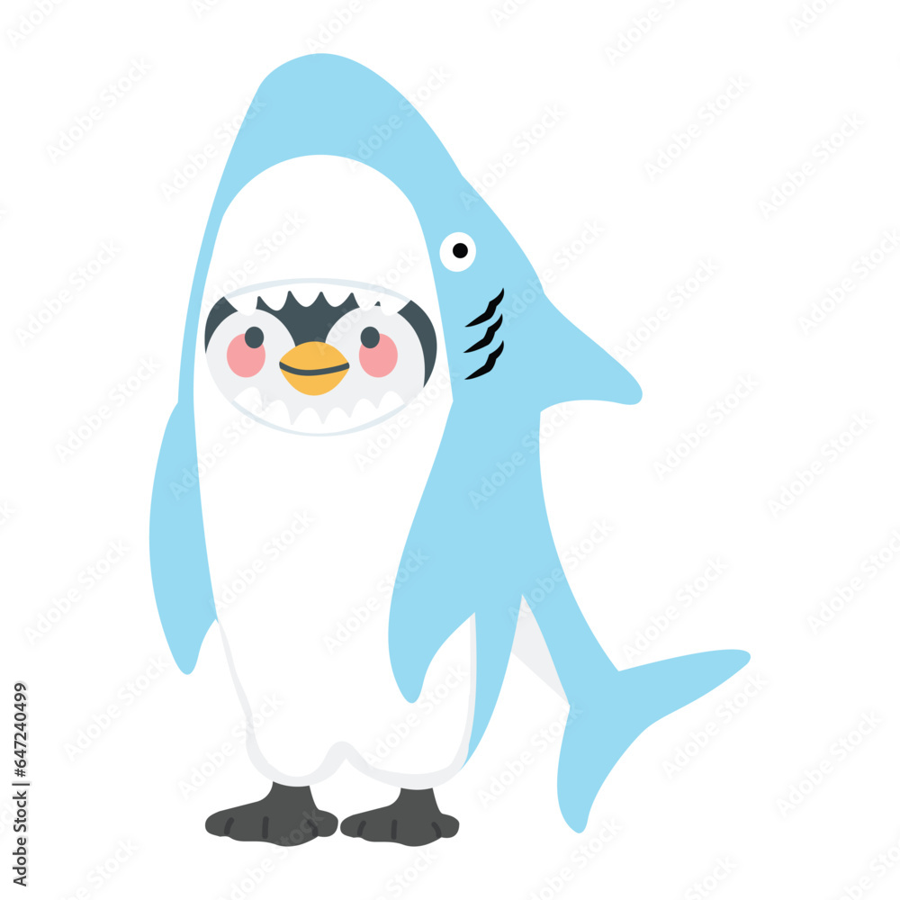 penguin in shark animal costume penguin in shark animal costume