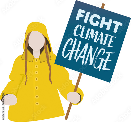 Digital png illustration of fight climate change text on transparent background