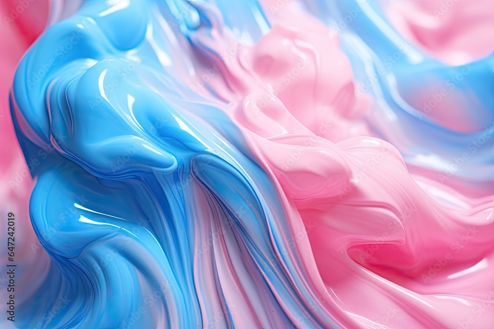 A close up of a pink and blue substance A close up of a pink and blue substance