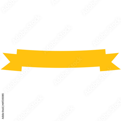 Digital png illustration of yellow banner with copy space on transparent background
