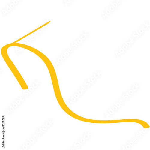 Digital png illustration of yellow arrow on transparent background