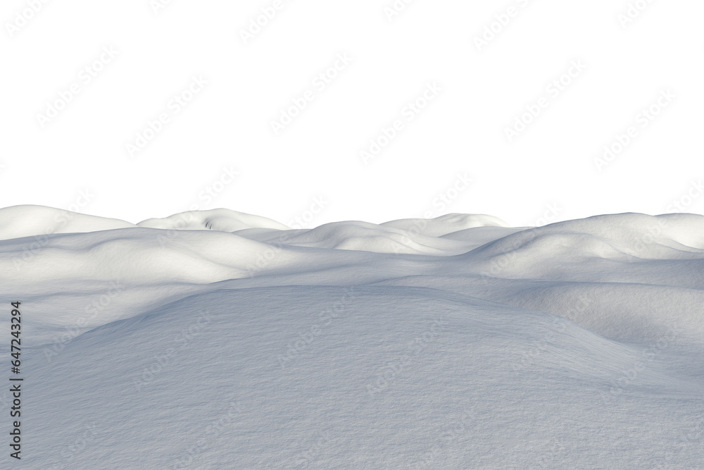 Digital png illustration of winter landscape with snow on transparent background