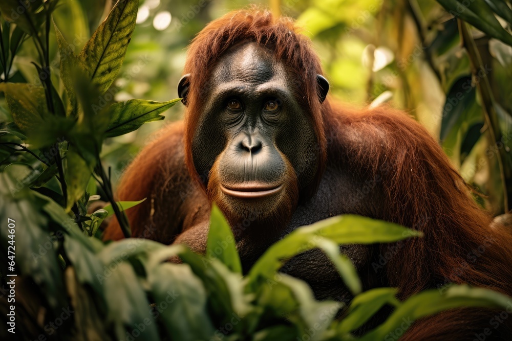 Obraz premium A picture of an orangutan in a jungle