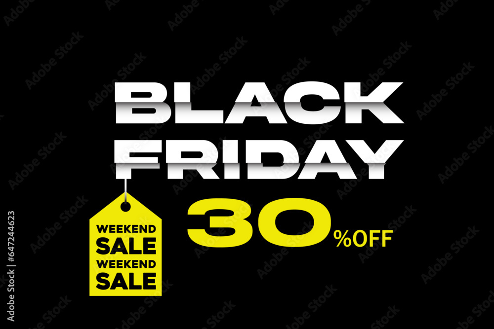 Fototapeta premium Black Friday Sale Banner Flat Minimal Style