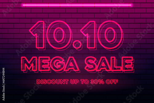 10.10 Neon Mega Sale Banner