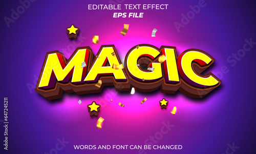 magic editable text effect 3d font style. vector template