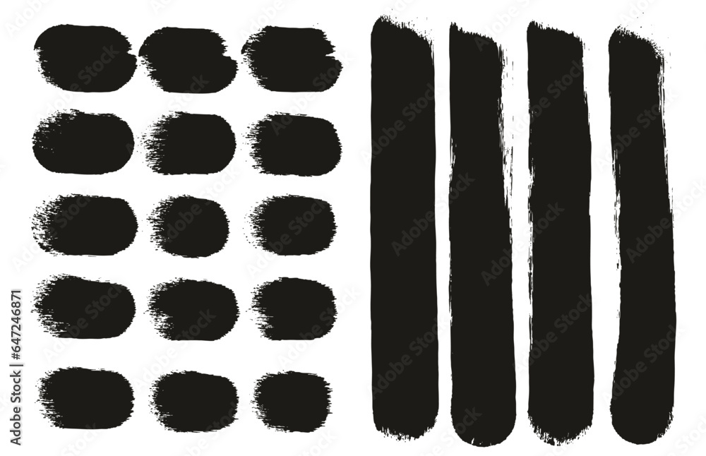 Round Sponge Thick Artist Brush Straight Lines Mix High Detail Abstract Vector Background Mix Set Round Sponge Thick Artist Brush Straight Lines Mix High Detail Abstract Vector Background Mix Set