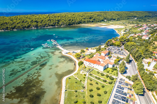 Historic saint Eufemija monastery on Rab island coast photo