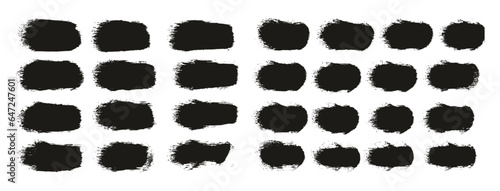 Round Sponge Thick Artist Brush Straight Lines Mix High Detail Abstract Vector Background Mix Set 