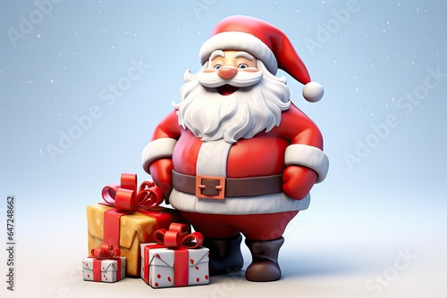 Jolly 3d santa claus cartoon character