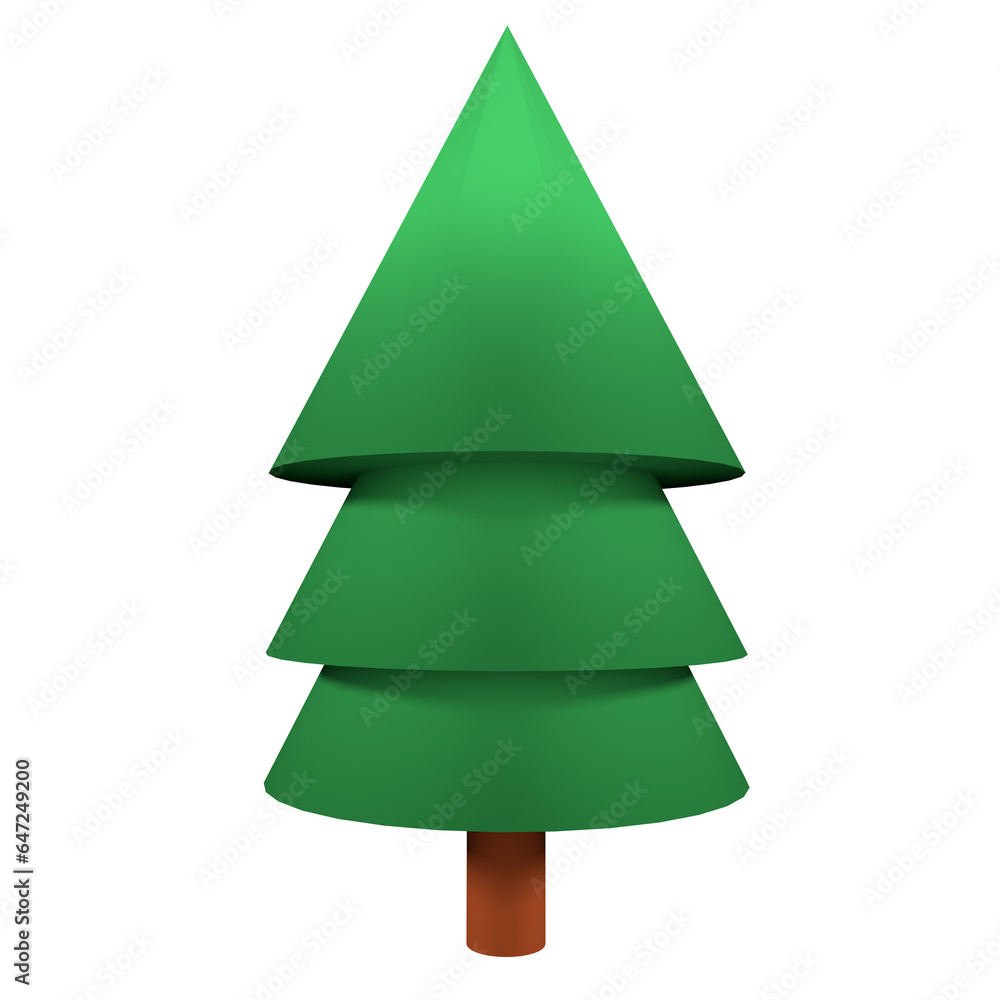 3d Christmas tree minimalist, on transparent background 3d illustration 3d Christmas tree minimalist, on transparent background 3d illustration