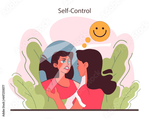 Emotional self-control. Emotion awareness and resilience skill. EQ development.