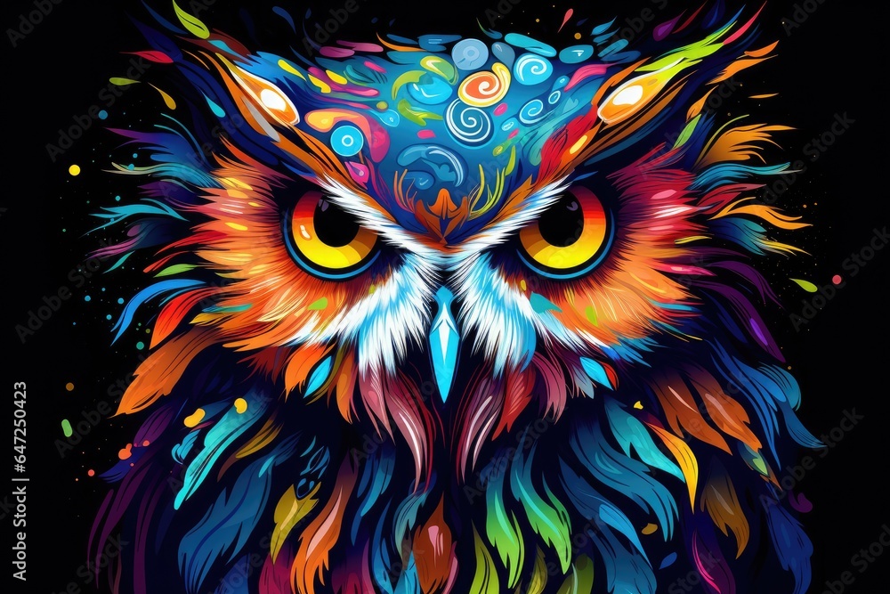 Vibrant color owl illustration Vibrant color owl illustration