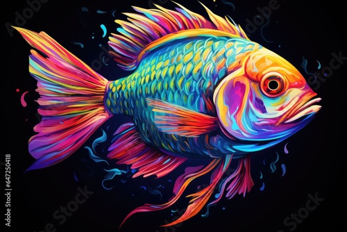 Vibrant color fish illustration