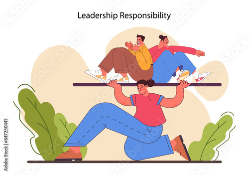 Leadership responsibility. Top manager professional quality leading