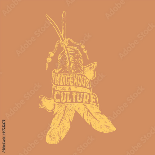 feather illustration native graphic symbol design tribal vintage culture t shirt wild west