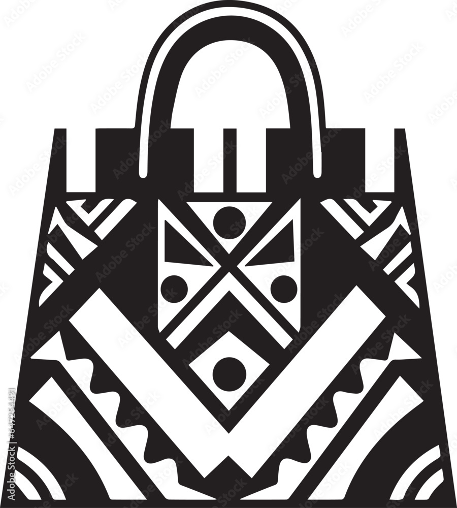 Bag Black And White, Vector Template for Cutting and Printing Bag Black And White, Vector Template for Cutting and Printing