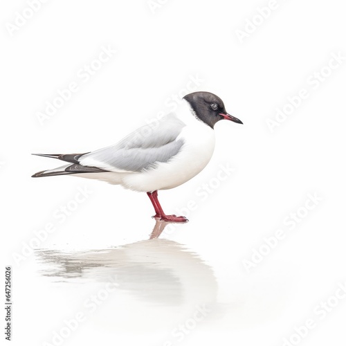 Little gull bird isolated on white background.