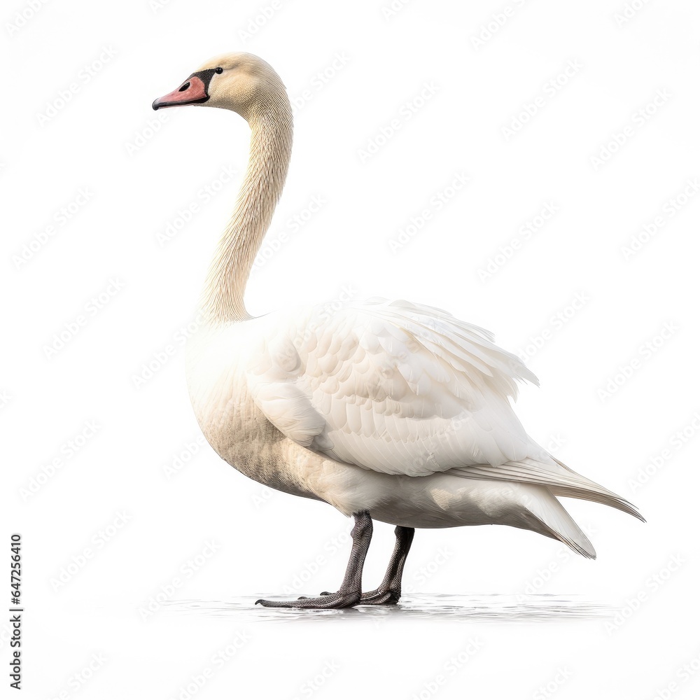 Tundra swan bird isolated on white background. Tundra swan bird isolated on white background.