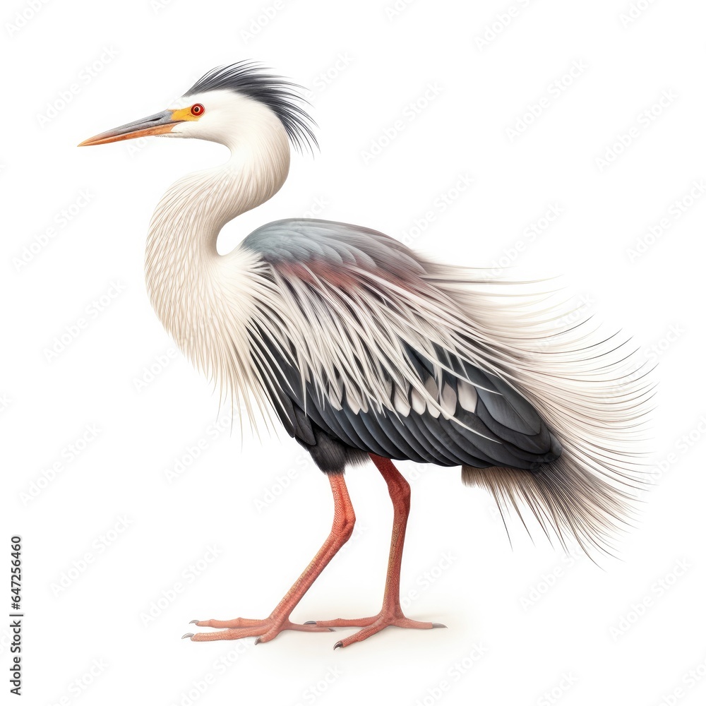 Western reef-heron bird isolated on white background. Western reef-heron bird isolated on white background.