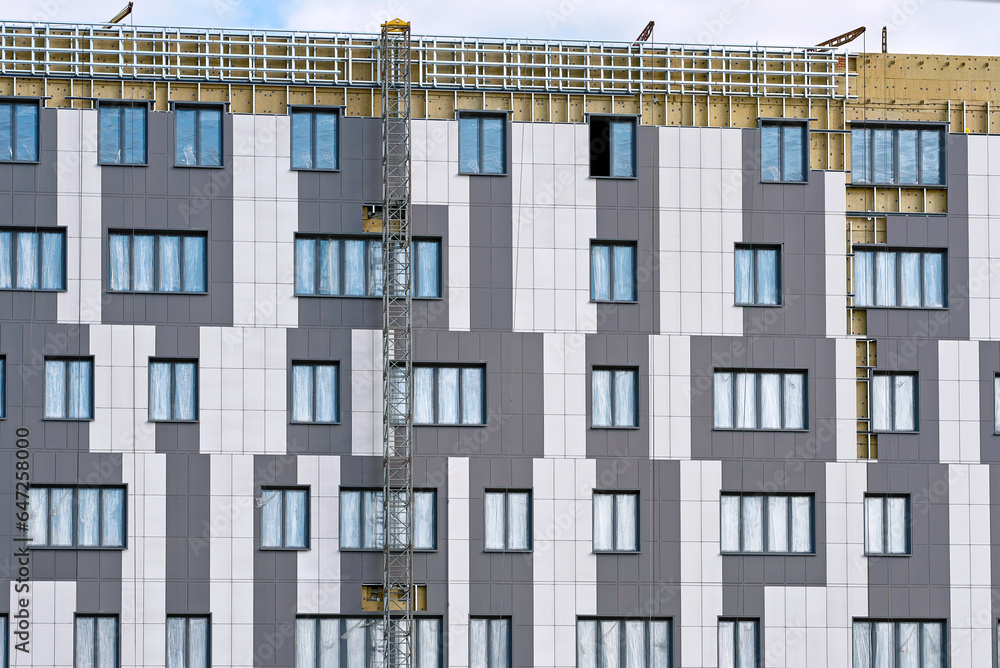 Ventilated facade, building construction, facade cladding and ...