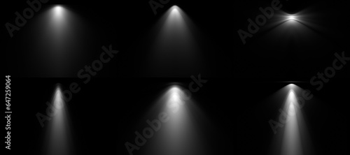 Set of diverse light profiles ready to use in architecture. 3d render of light projections AKA ies-light profiles
