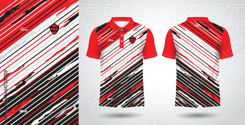 black red polo shirt sport sublimation jersey template