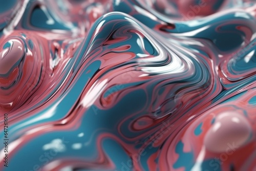 Abstract liquid wallpaper with shiny details. 3D rendering for graphic design, banner, illustration. Generative AI
