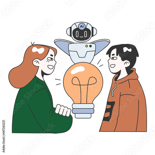Help of Artificial intelligence for business. AI-powered production, management