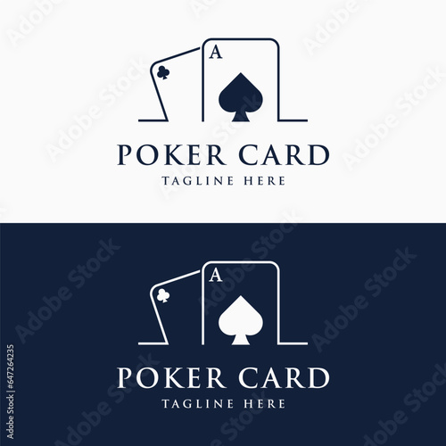 Premium ace poker card template logo element. Logo for gambling games, casinos, tournaments and clubs.