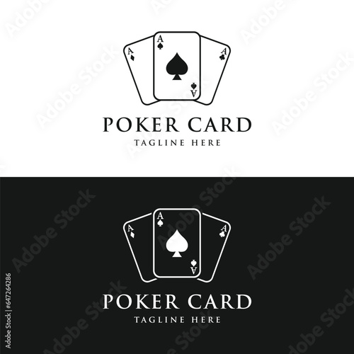 Premium ace poker card template logo element. Logo for gambling games, casinos, tournaments and clubs.