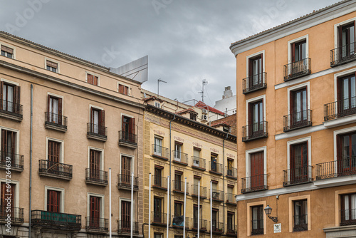 building facades in Madrid city center