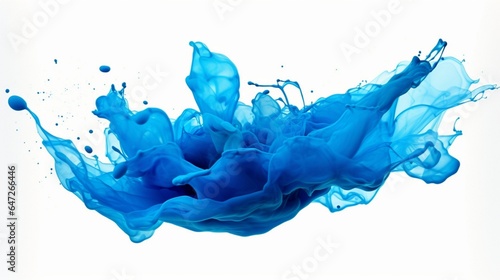 blue paint splash isolated on white background