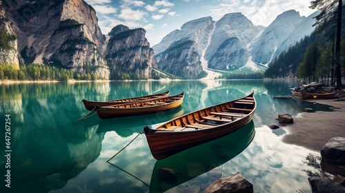 Boats on the beautiful Lake