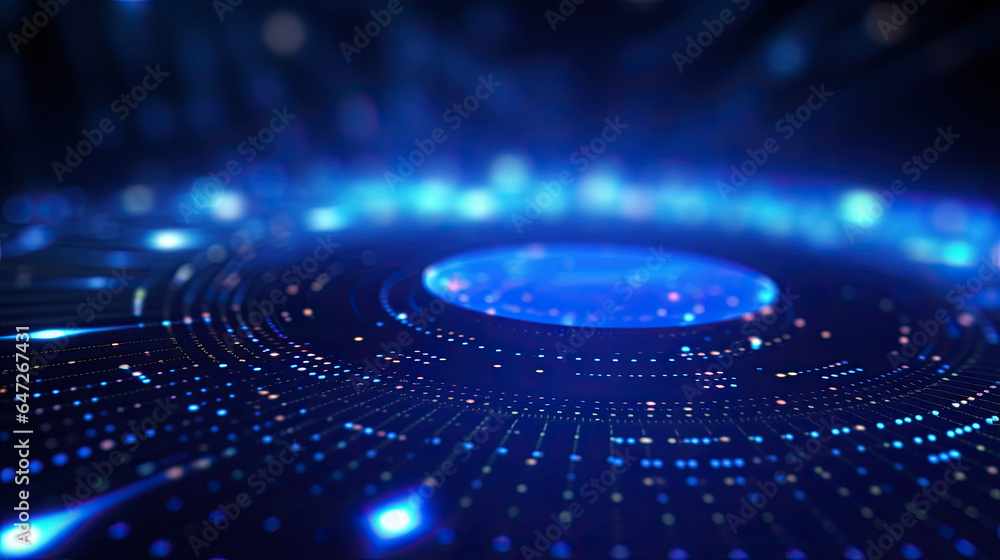 Technology digital blue background concept. Concept of AI technology. 3D rendering. Technology digital blue background concept. Concept of AI technology. 3D rendering.