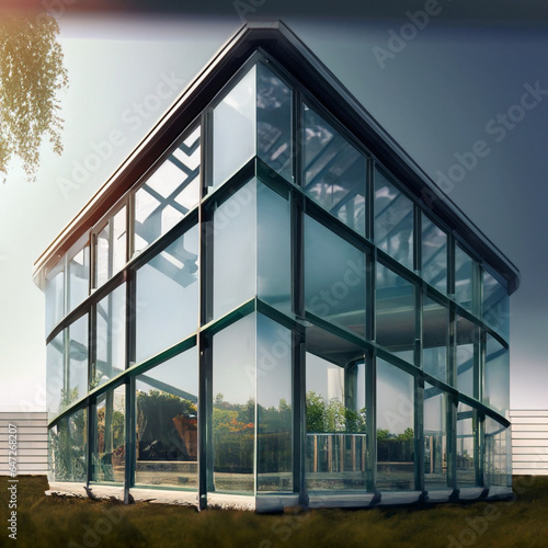 Glass House building  window  city 