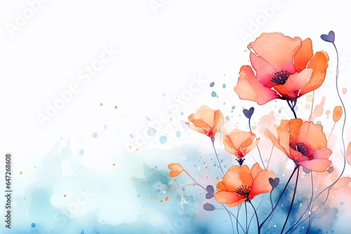 watercolor flowers wallpaper Generative AI