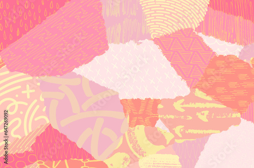 Abstract black strokes, Hand sketched Vector Pattern. Retro abstract pattern in geometric style. Abstract multicolored geometric pattern.	
