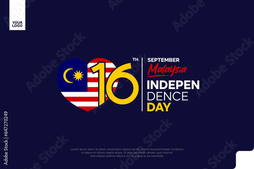 Malaysia Independence Day logotype September 16th with flag love shape Free Download Malaysia Independence Day logotype September 16th with flag love shape - GFXLoad