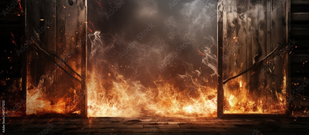 Background of burned dirty wood door with broken glass Background of burned dirty wood door with broken glass
