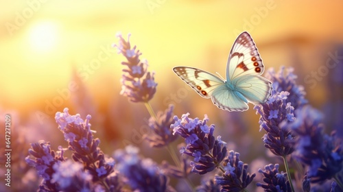The Serene Beauty of Butterflies and Lavender An Exploration of Flora and Fauna in Spring and Summer