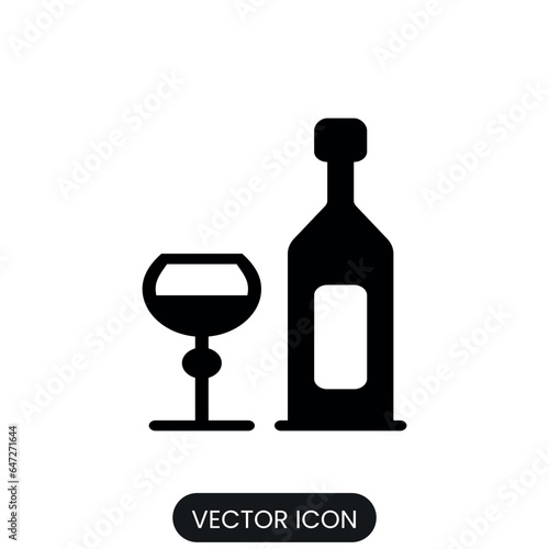 wine icon vector with isolated white background