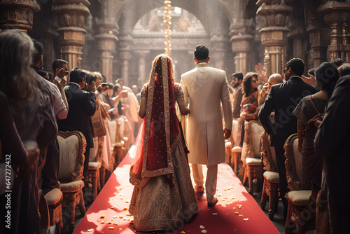Indian bride and groom at a wedding ceremony 1