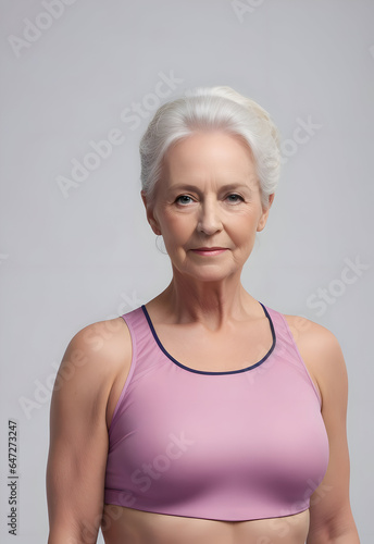 older mature woman wearing activewear , active senior female with workout clothes, happy older lady with gym wear, grandmother workout look