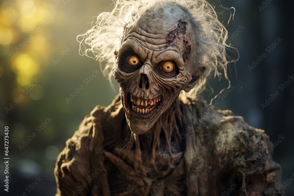 Close-up portrait of a horrible scary zombie man. Horror. Halloween Close-up portrait of a horrible scary zombie man. Horror. Halloween