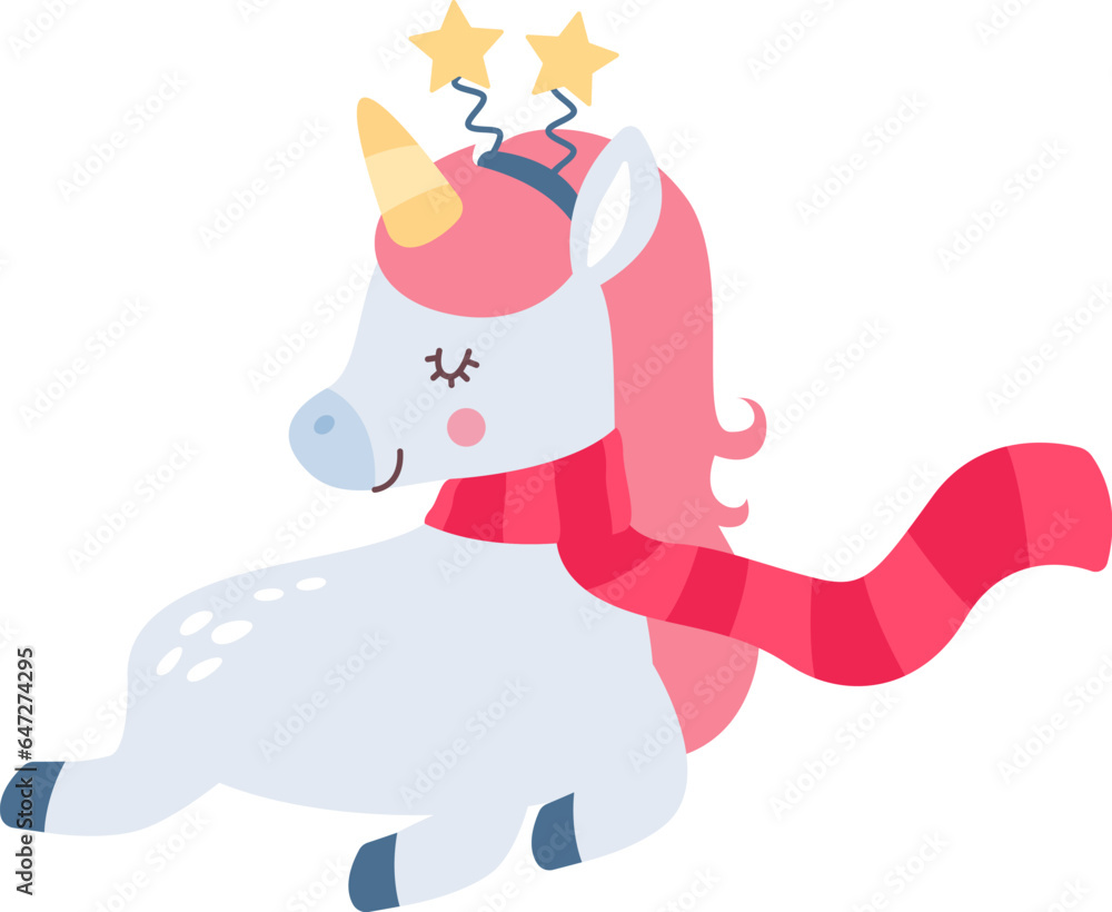 Naklejka premium Christmas Unicorn Sleeping