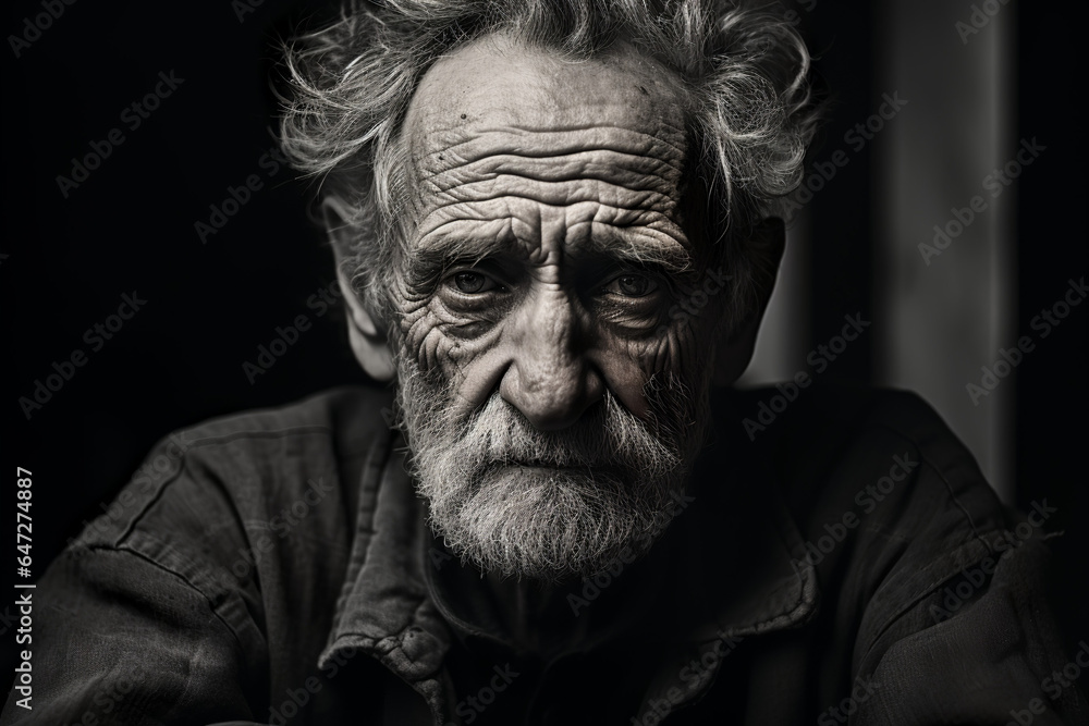 Sad old person fighting dementia Sad old person fighting dementia
